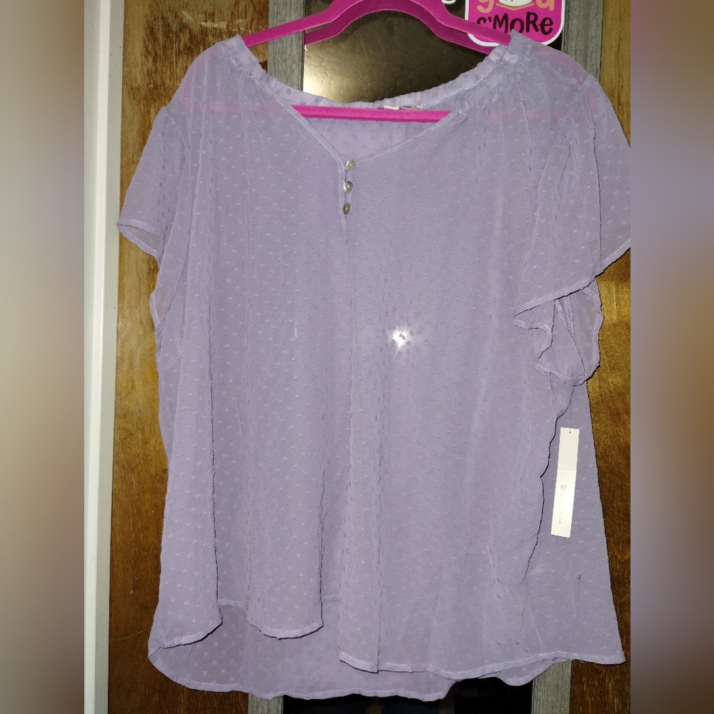Sheer lavender blouse